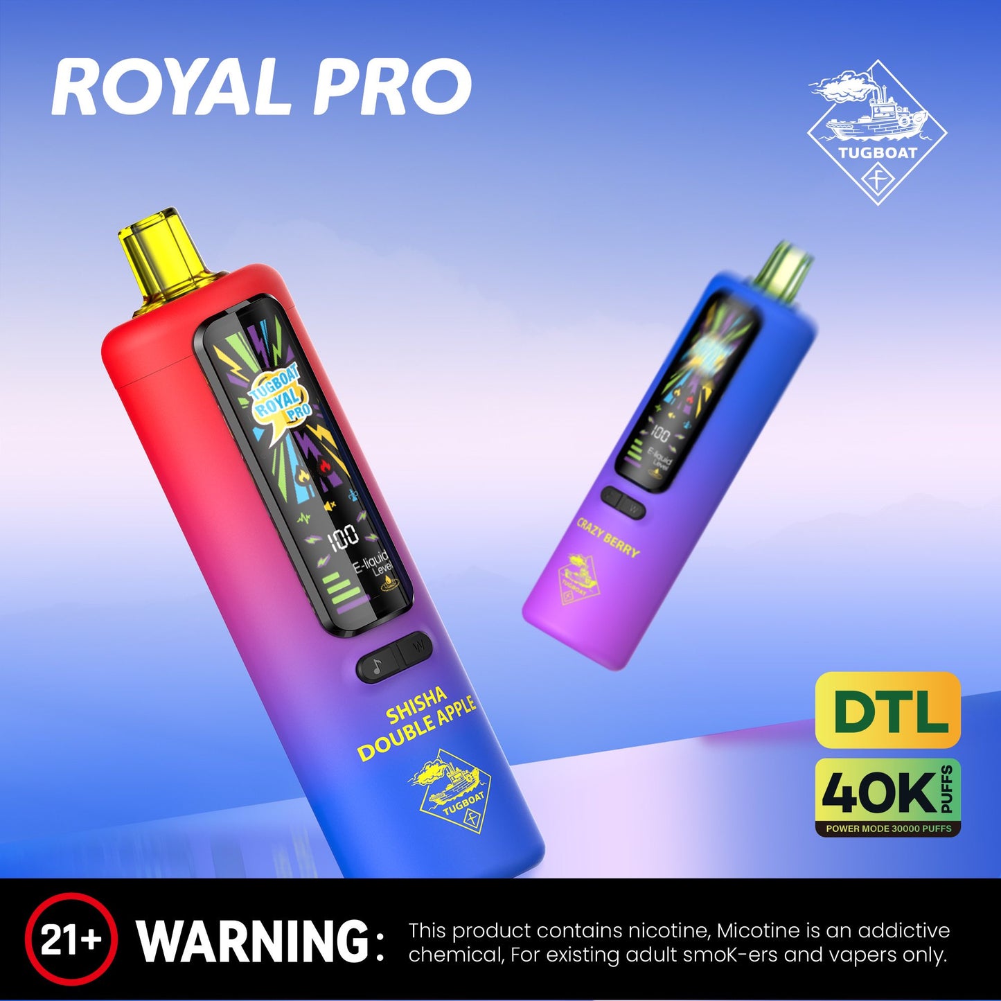 Tugboat Royal Pro Dtl 40000 Puffs Disposable Vape In Dubai UAE