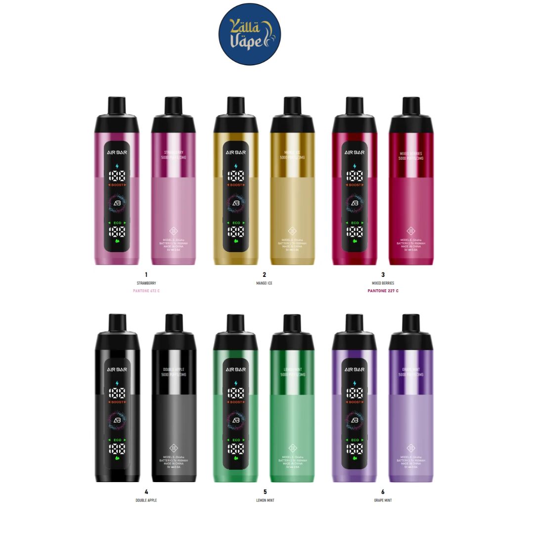 Airbar E-shisha 15000 Puffs 3mg nicotine DTL Disposable Vape in UAE – YALLA  VAPE