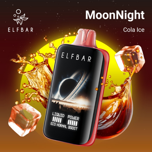 Elfbar Moon Night Cola Ice 40,000 Puffs disposable vape with fizzy cola ice flavor and Type-C fast charging – delivered across UAE