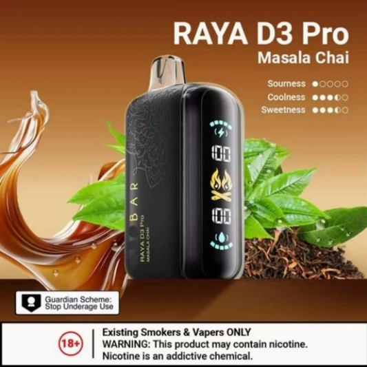ELFBAR Raya D3 Pro 30K Puffs Masala Chai disposable vape with USB‑C recharge – Dubai, Abu Dhabi, Sharjah & UAE