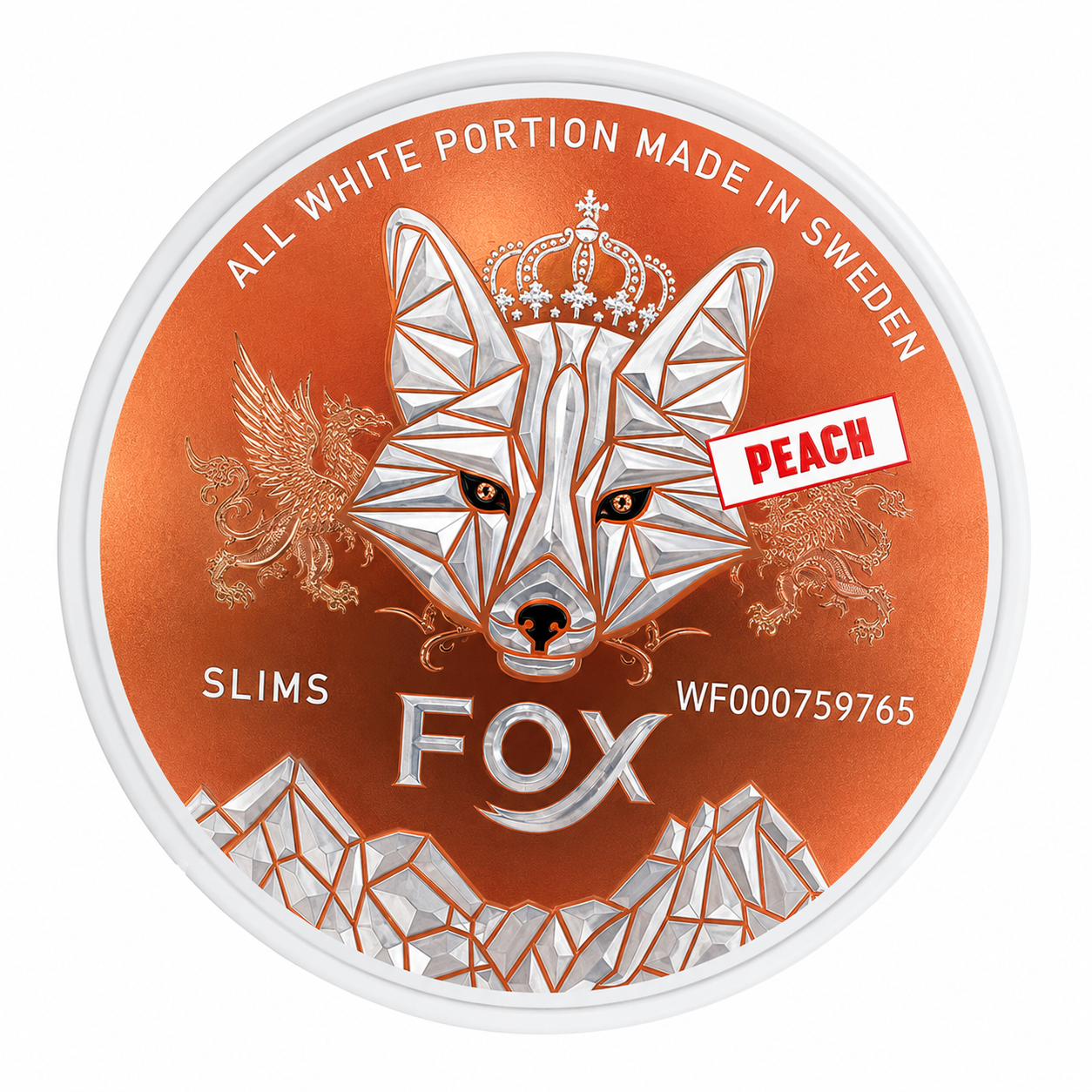 Fox Peach 12mg Nicotine Pouches can with sweet juicy peach flavor, premium tobacco-free nicotine pouches available in Dubai, Abu Dhabi, Sharjah and across UAE