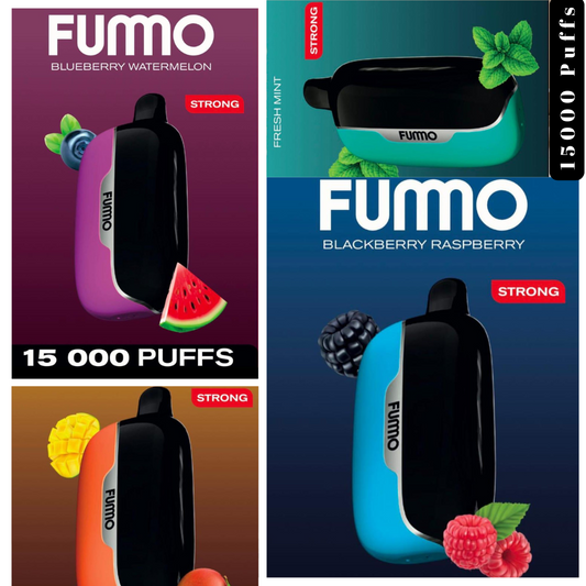 Fummo 15000 Puffs disposable vape devices showcasing premium design and ultra-long 15000-puff life for Dubai, Abu Dhabi, Sharjah & UAE