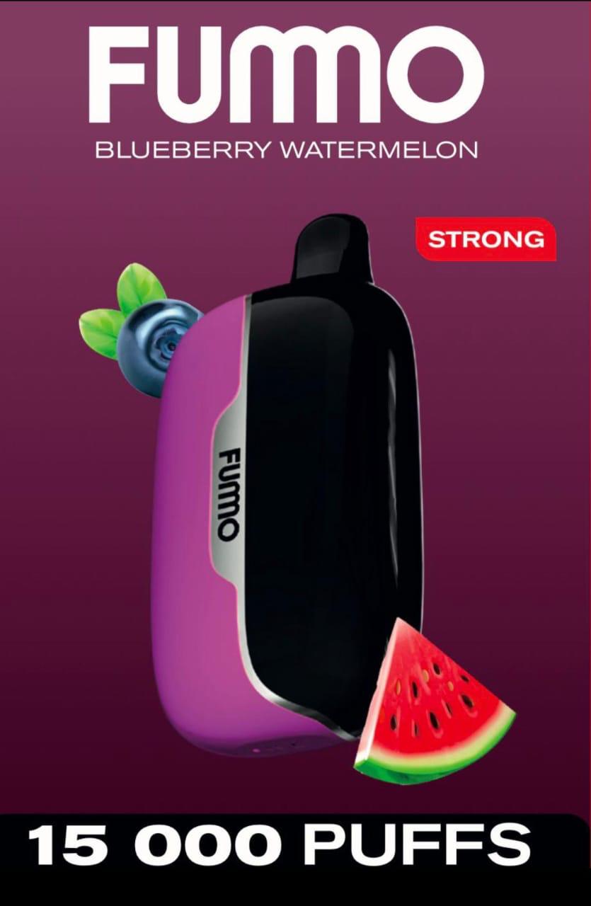 Fummo Power 15000 Puffs Blueberry–Watermelon disposable vape—juicy berry & crisp melon fusion, sleek design for Dubai, Abu Dhabi, Sharjah & UAE