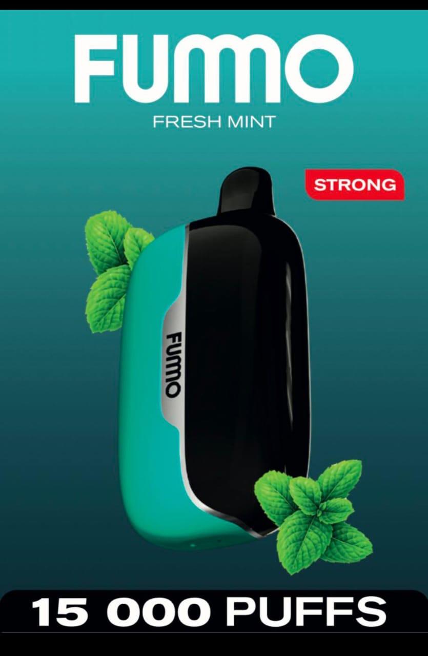 Fummo Power 15000 Puffs Fresh Mint disposable vape—cooling mint burst, ultra‑long battery & sleek design for Dubai, Abu Dhabi, Sharjah & across the UAE