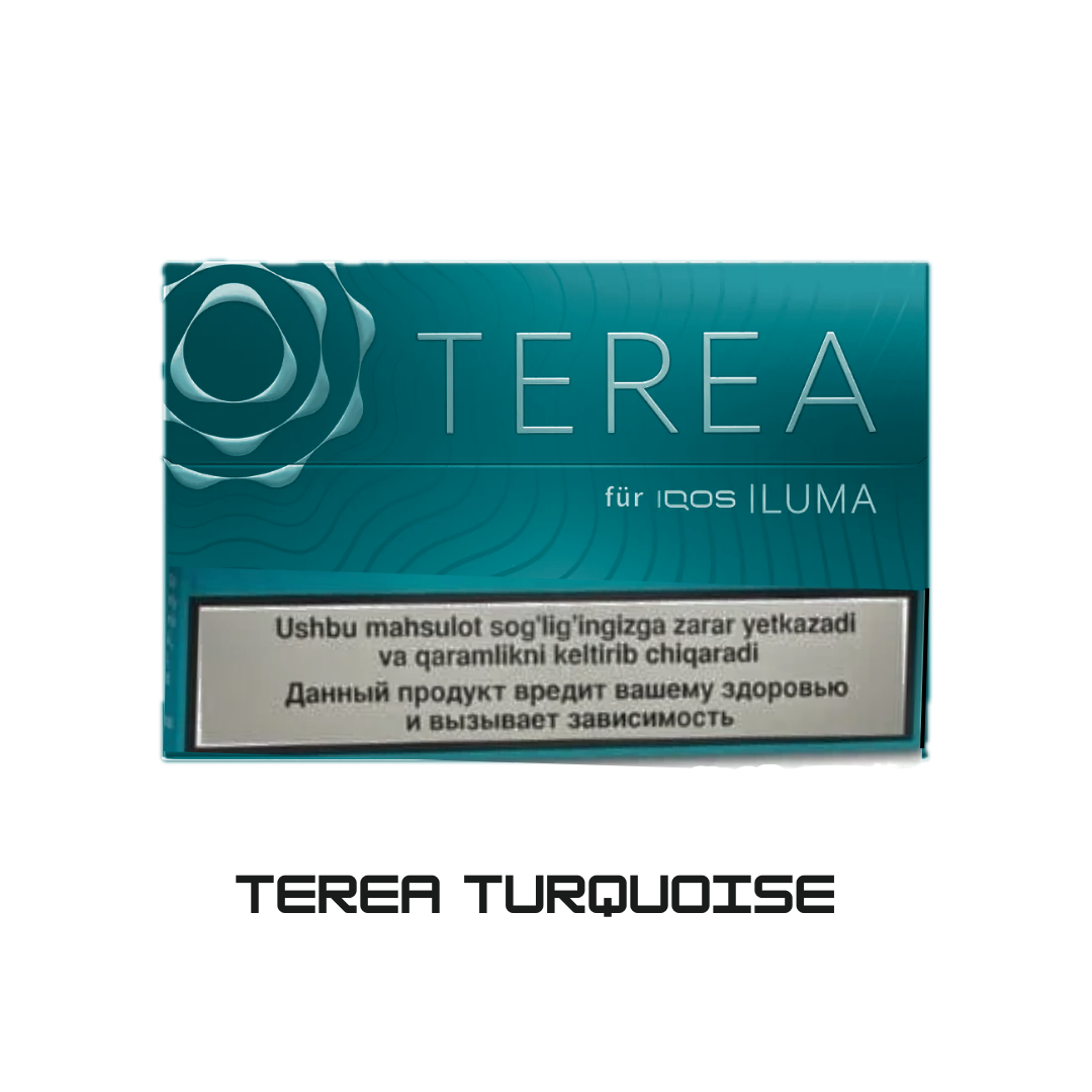 IQOS TEREA Turquoise 10-pack box of Smartcore heatsticks – Made in Uzbekistan – Fast Dubai & UAE delivery