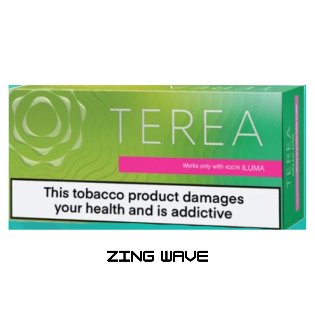 IQOS TEREA Zing Wave box – 10 packs (200 sticks), made in Uzbekistan. Authentic vape sticks online, fast Dubai & UAE delivery