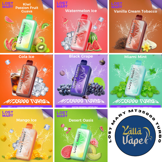 Lost Mary MT35000 Turbo 35K Puffs disposable vape assortment in UAE – all flavors (Strawberry, Mango, Blueberry & more) in Dubai, Abu Dhabi, Sharjah & UAE