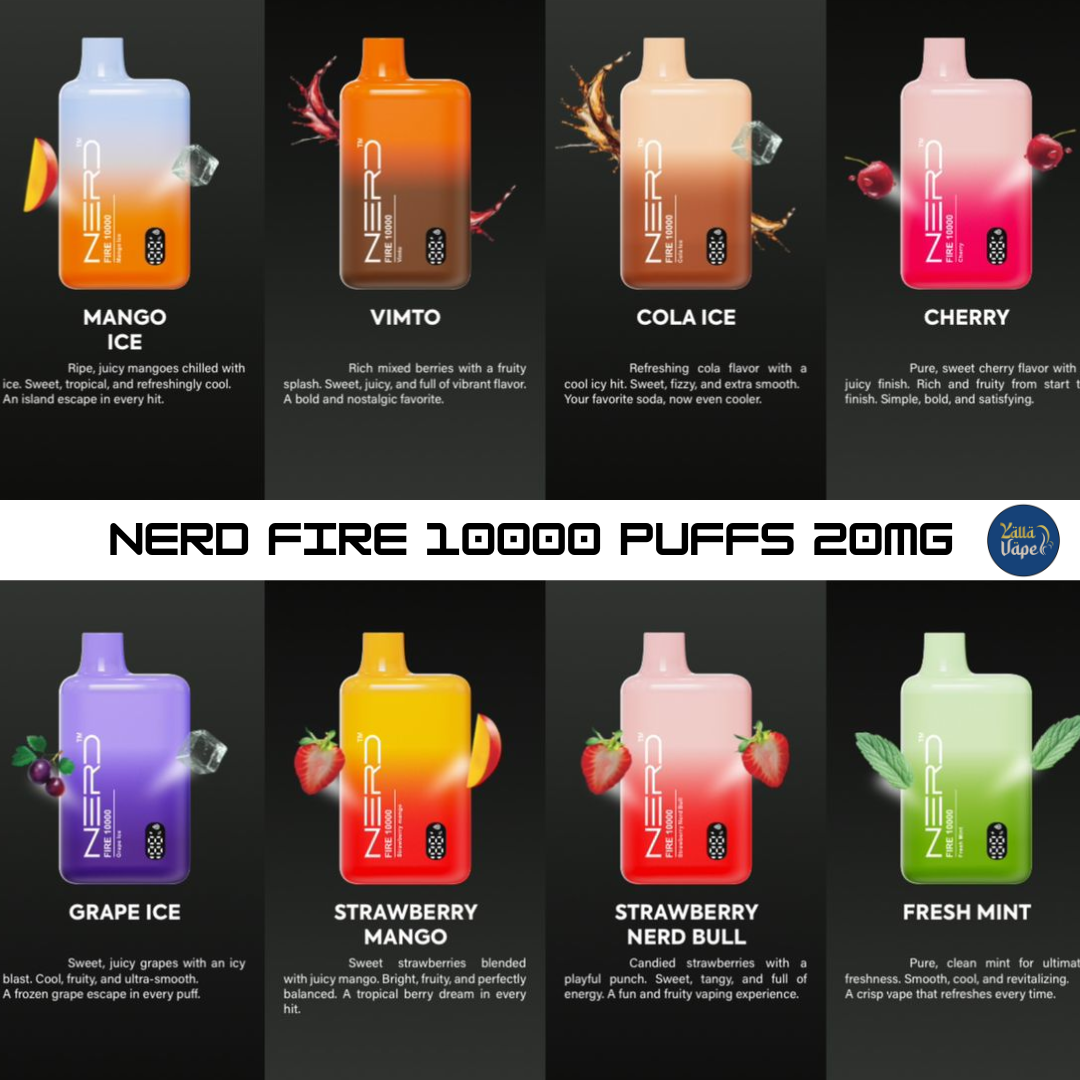 Buy Nerd Fire 10000 Puffs Disposable Vape In Dubai & UAE YALLA VAPE Buy Nerd Fire 10000 Puffs Disposable Vape In Dubai & UAE YALLA VAPE