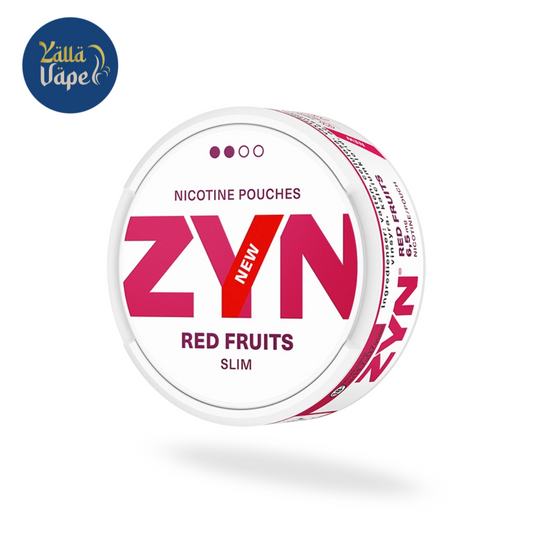 ZYN Red Fruits Slim 6.5mg Nicotine Pouches – discreet, tobacco-free nicotine solution with refreshing red fruits flavor, available in the UAE for a satisfying experience.