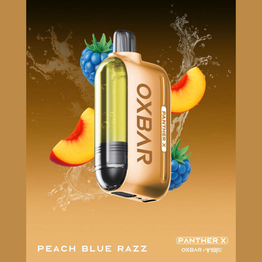 Oxbar Panther X 50K — Peach Blue Razz peach + blue-raspberry fusion, 50,000 puffs disposable UAE