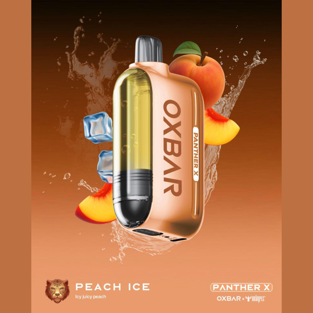 Oxbar Panther X 50K — Peach Ice sweet peach with cool finish, 50,000 puffs disposable UAE