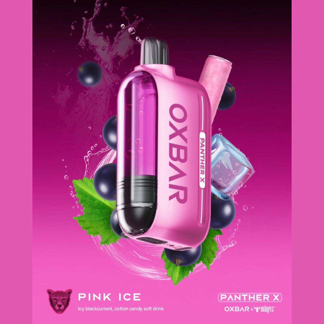 Oxbar Panther X 50K — Pink Ice blackcurrant & chill, 50,000 puffs disposable — Dubai & Sharjah delivery