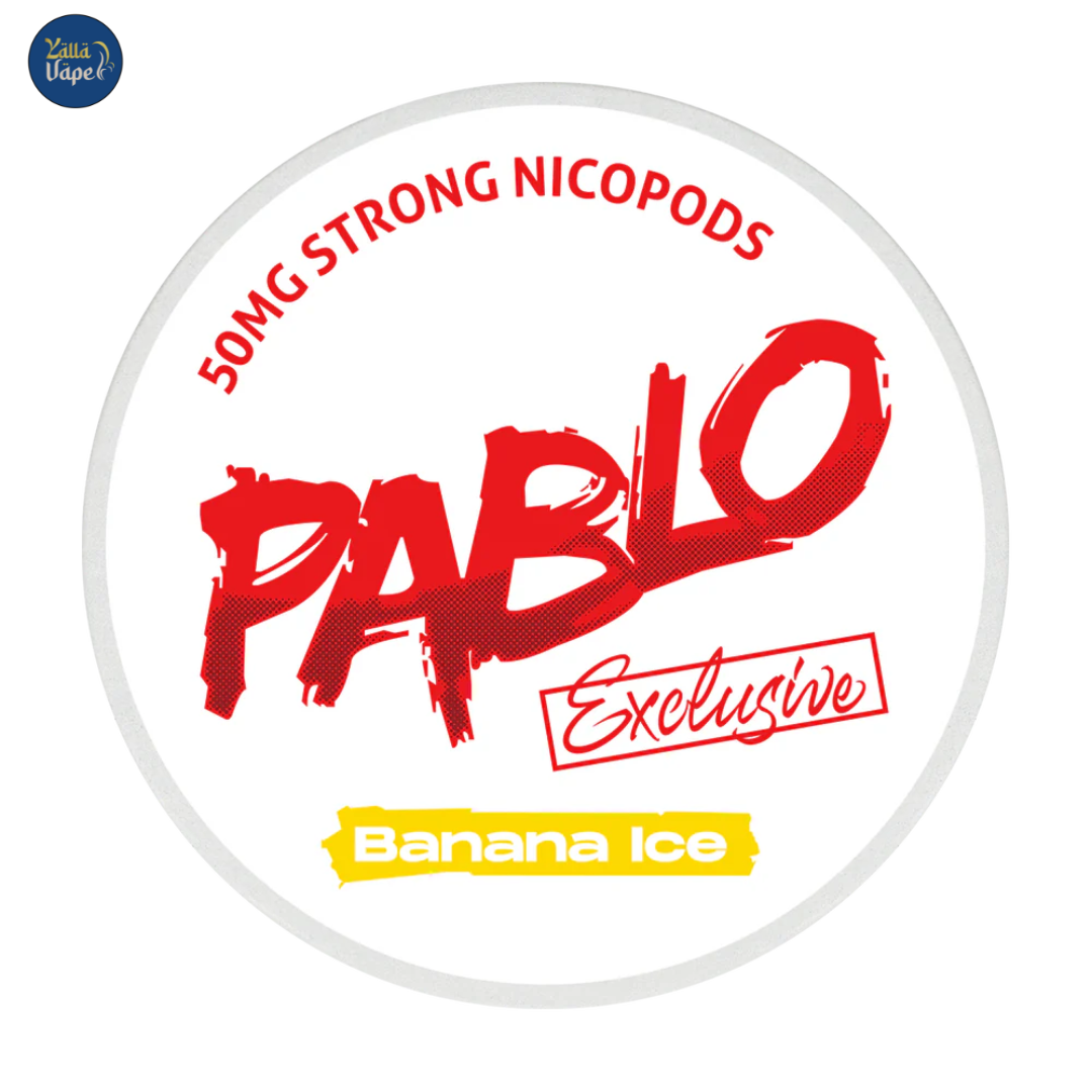Premium Pablo Nicotine Pouches in Dubai, Abu Dhabi, UAE: Banana Ice 50mg Strong Nicopods for All-Day Use. Near me best price with fastest shipping.