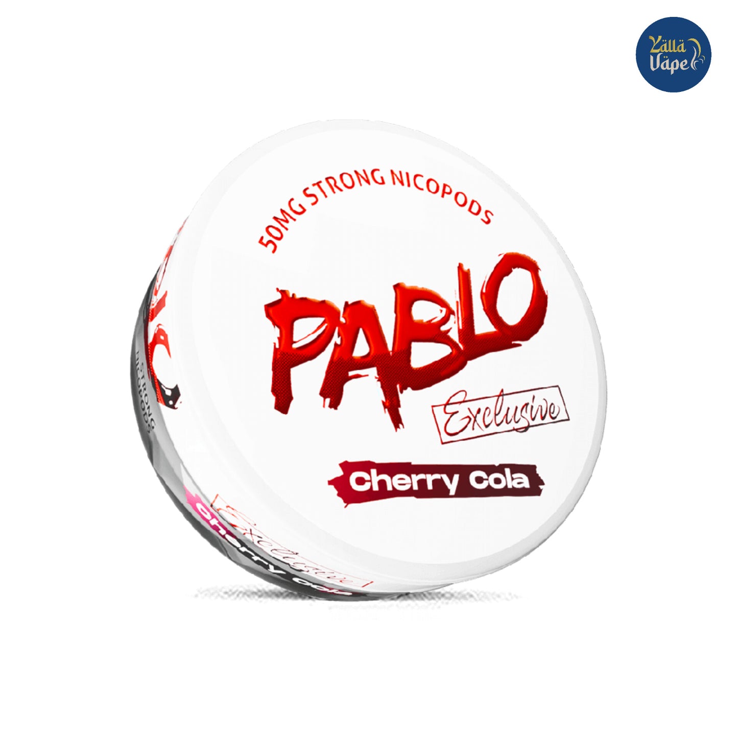 Pablo Exclusive Cherry Cola 50mg Nicotine Pouches – premium, all-white, tobacco-free snus delivering a nostalgic cherry cola flavor with an extra-strong 50mg/g nicotine content. Designed for experienced users, these slim, discreet pouches offer on-the-go satisfaction for nicotine enthusiasts in Dubai, Abu Dhabi, and across the UAE.