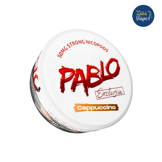 Experience intense nicotine satisfaction with Pablo Exclusive Cappuccino 50mg Pouches – A superior, all‑white, tobacco‑free blend offering a rich cappuccino flavor, perfect for Dubai and UAE users.