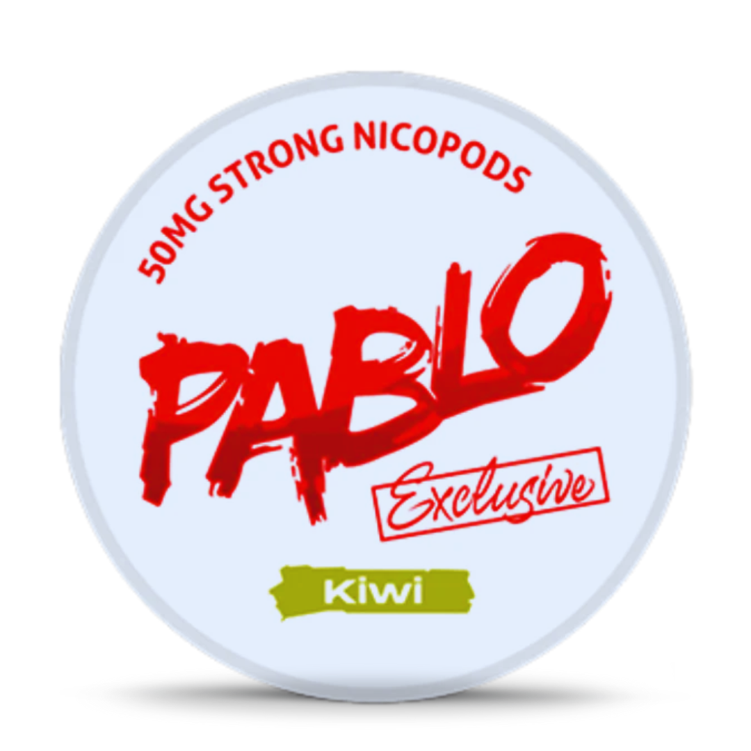 Premium Pablo Exclusive Kiwi 50mg Nicotine Pouches with vibrant kiwi taste, ideal for experienced UAE users.