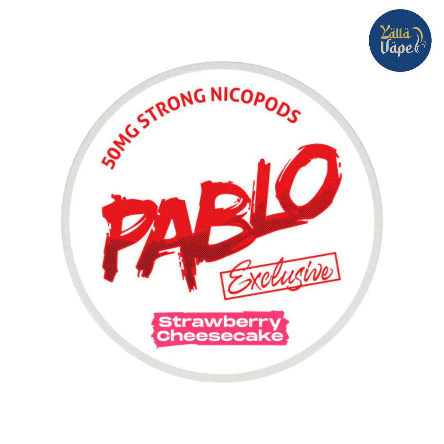 Pablo Exclusive Strawberry Cheesecake 50mg Nicotine Pouches – Extra Strong Tobacco-Free Snus with Decadent Dessert Flavor – Premium Nicotine Experience in UAE