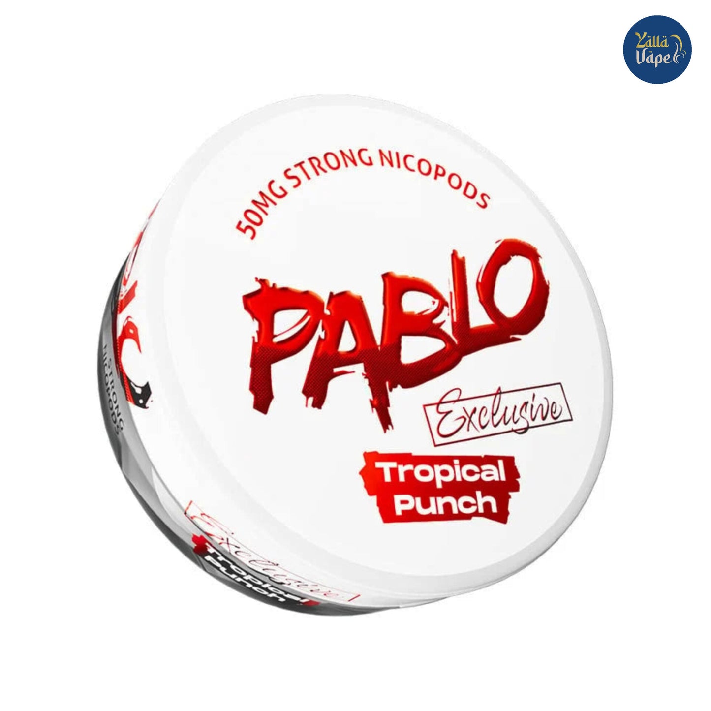 Pablo Exclusive Tropical Punch 50mg Nicotine Pouches – premium, all-white, tobacco-free snus delivering a bold, exotic tropical punch flavor with a potent 50mg nicotine kick. Designed for experienced users, these discreet pouches offer on-the-go satisfaction for the dynamic markets of Dubai, Abu Dhabi, and the UAE.