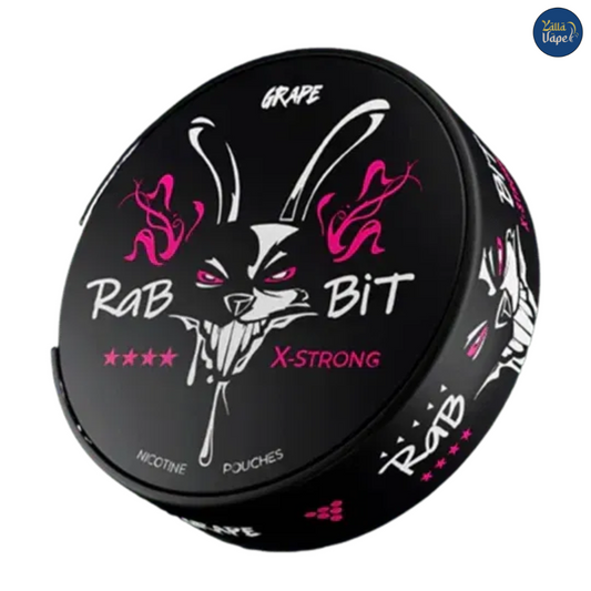 Rabbit Grape 50mg nicotine pouches — extra-strong tobacco-free grape flavour, discreet under-lip pouches, Dubai & UAE.