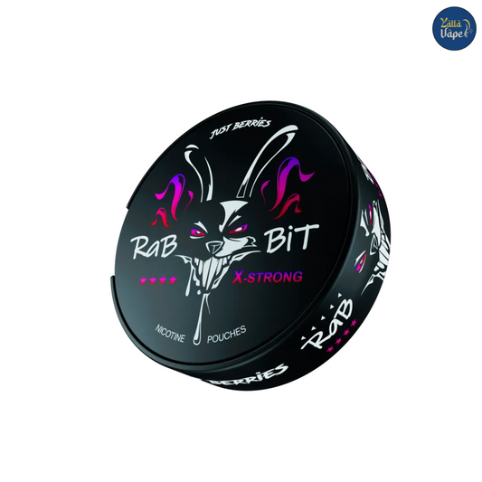 Rabbit Just Berries 50mg nicotine pouches — genuine Rabbit can, 20 slim tobacco-free pouches, fast UAE delivery.