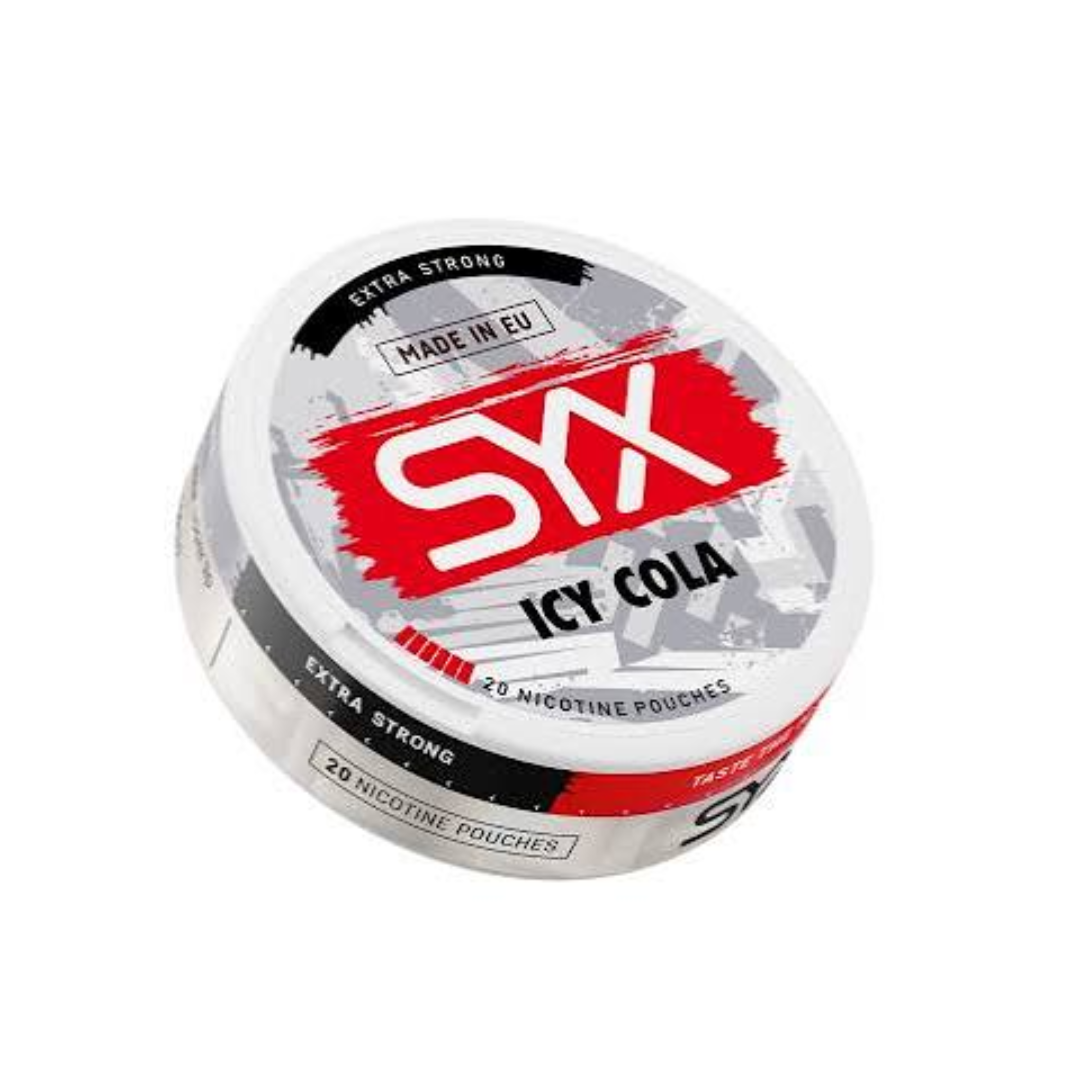 SYX Icy Cola nicotine pouches 20mg per pouch 28.5mg/g 6 dot Dubai UAE
