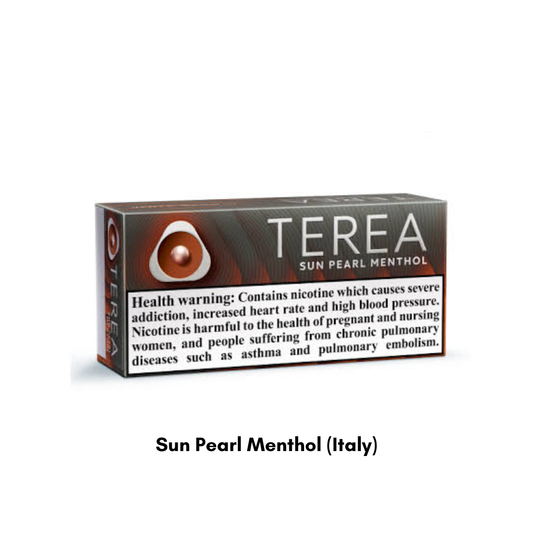 IQOS TEREA Sun Pearl Menthol Italy tobacco sticks with refreshing fruit and menthol notes, available in Dubai and UAE