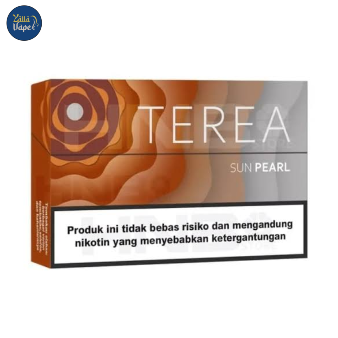 IQOS TEREA Sun Pearl 10-pack box – Made in Indonesia, white-pearl packaging, Dubai & UAE delivery