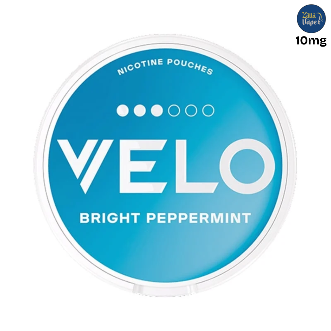 VELO Bright Spearmint 10mg 3 Dot nicotine pouches, fresh spearmint flavor, UAE marketplace product