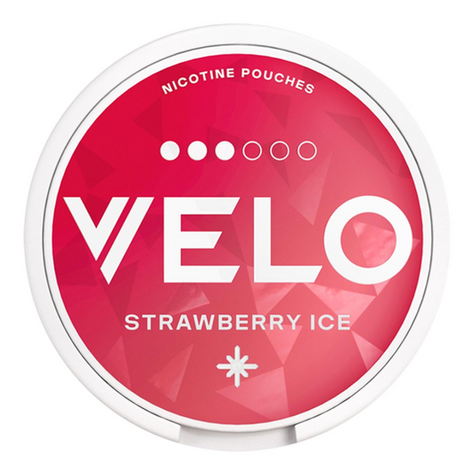 VELO Strawberry Ice 10mg Nicotine Pouches – 3 Dots Slim Can | Buy Online in Dubai, Abu Dhabi, UAE