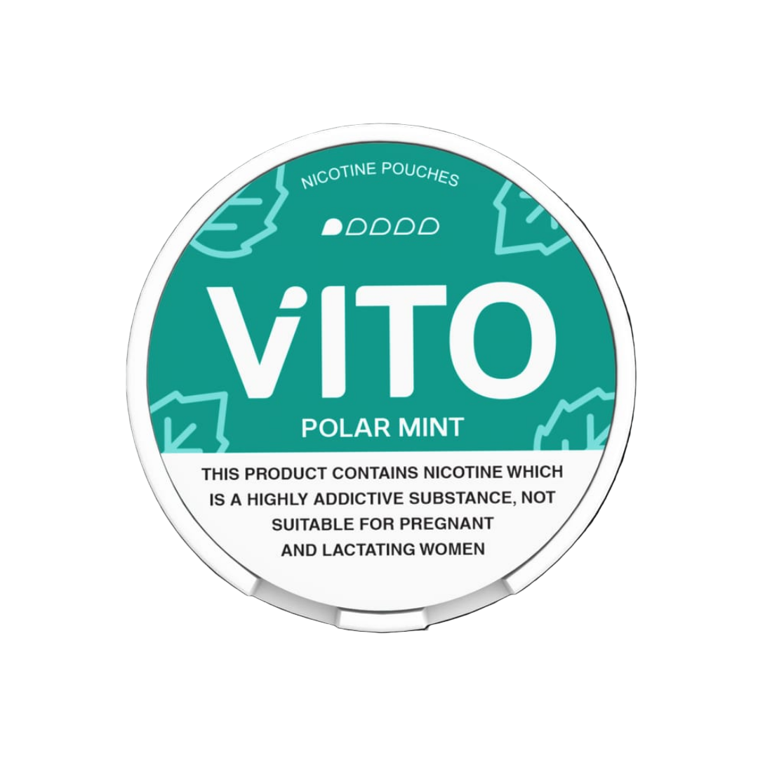 VITO Polar Mint 3 mg — crisp icy mint pouches, slim tobacco-free 20 can, available Sharjah, Dubai & all UAE