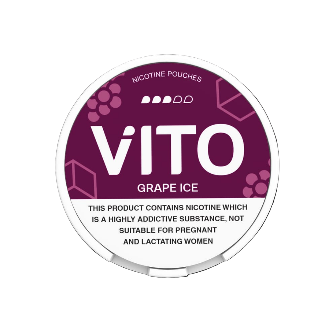 VITO Grape Ice — bold grape flavor with frosty coolness, sleek UAE-made slim can; Fast delivery across UAE