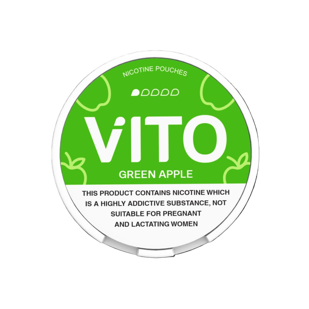 VITO Green Apple 3mg — crisp, refreshing green apple taste, slim tobacco-free can; shop Dubai, Sharjah, Abu Dhabi & UAE-wide delivery
