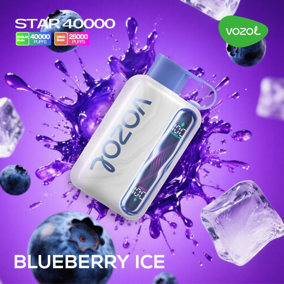 Blueberry Ice — Vozol Star 40K 40000 puffs disposable vape, long-lasting battery & rich blueberry hit — Dubai, Abu Dhabi & UAE.