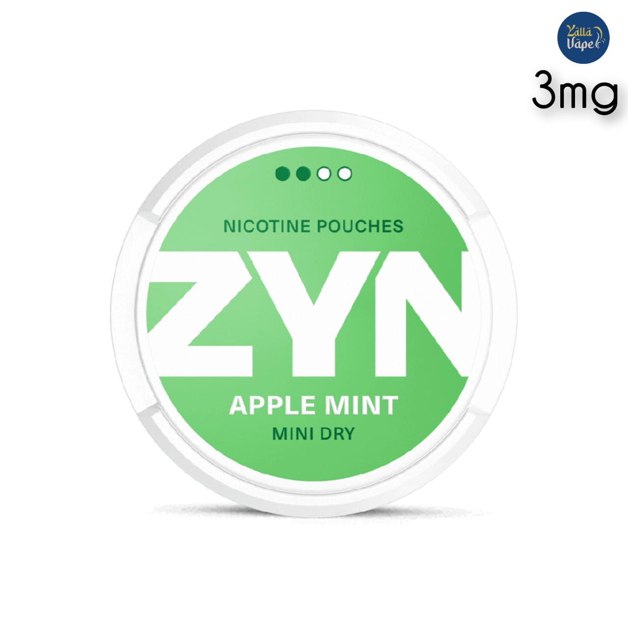 ZYN Apple Mint Mini Dry 3mg Nicotine Pouches – premium, tobacco‑free mini pouches combining crisp apple and refreshing mint flavors for a light 3mg nicotine kick, designed for discreet on‑the‑go satisfaction in Dubai, UAE.