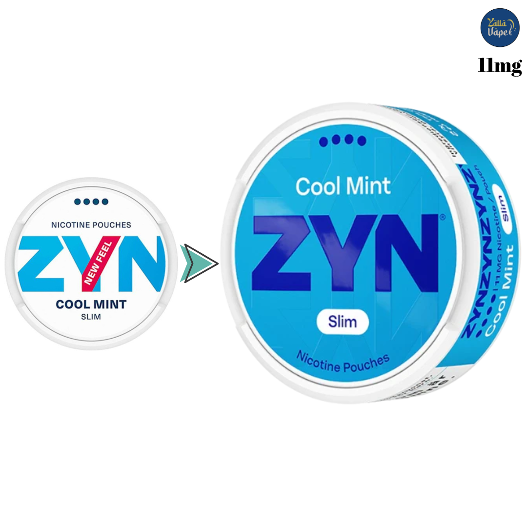 ZYN Slim Cool Mint 11mg — extra-strong mint nicotine pouches, new-look compact can; discreet under-lip use — Dubai • Abu Dhabi • Sharjah