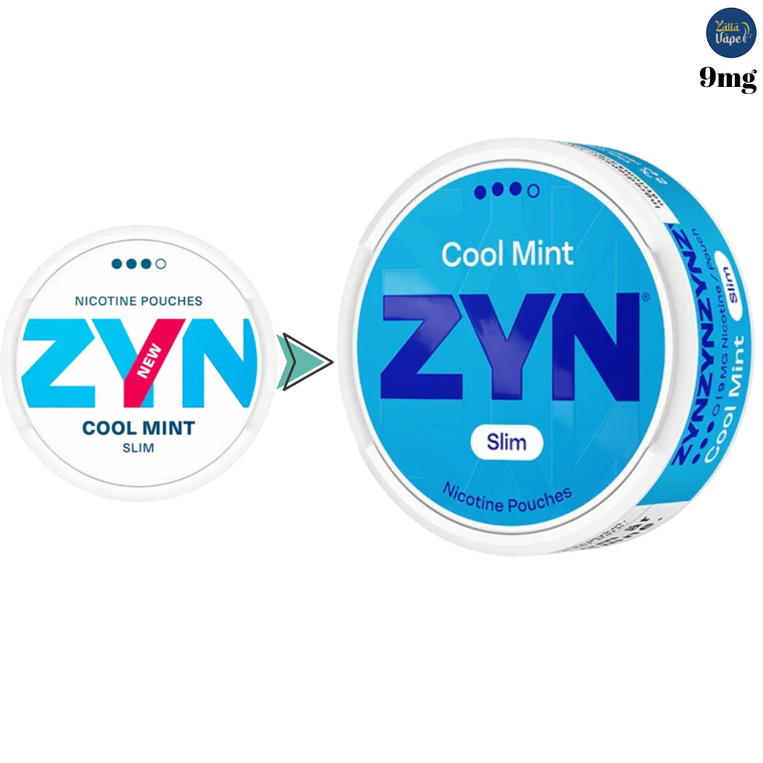 Zyn Cool Mint Slim 9mg nicotine pouches — slim 9 mg mint pouch, new packaging, tobacco-free, 21 pouches, Dubai Abu Dhabi Sharjah UAE
