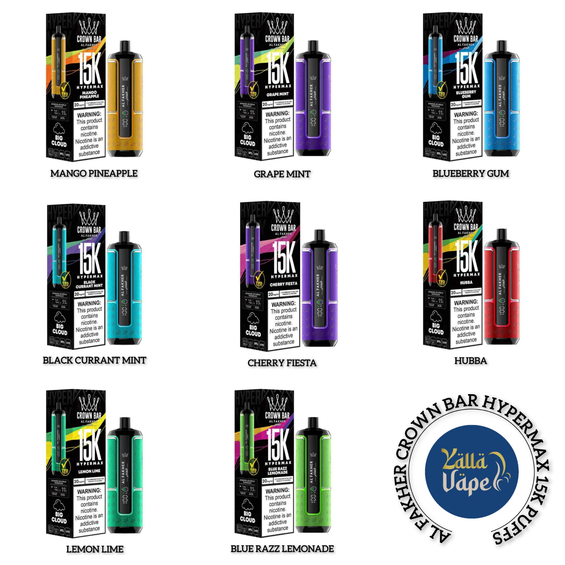 Al Fakher Crown Bar Hypermax 15000 Puffs 6mg in UAE YALLA VAPE Al Fakher Crown Bar Hypermax 15000 Puffs 6mg in UAE YALLA VAPE