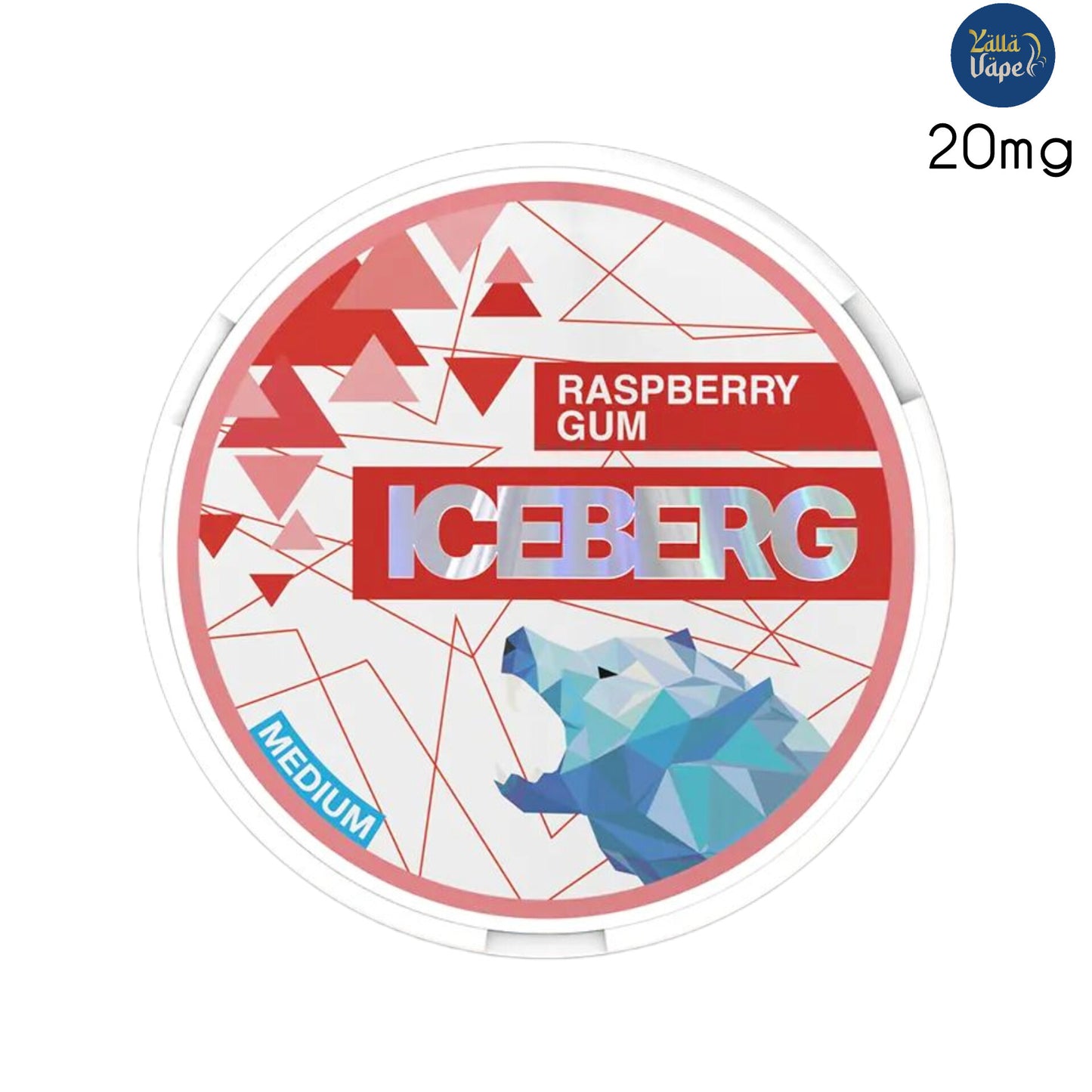 ICEBERG Raspberry Gum Medium - 20mg Nicotine Pouches/SNUS