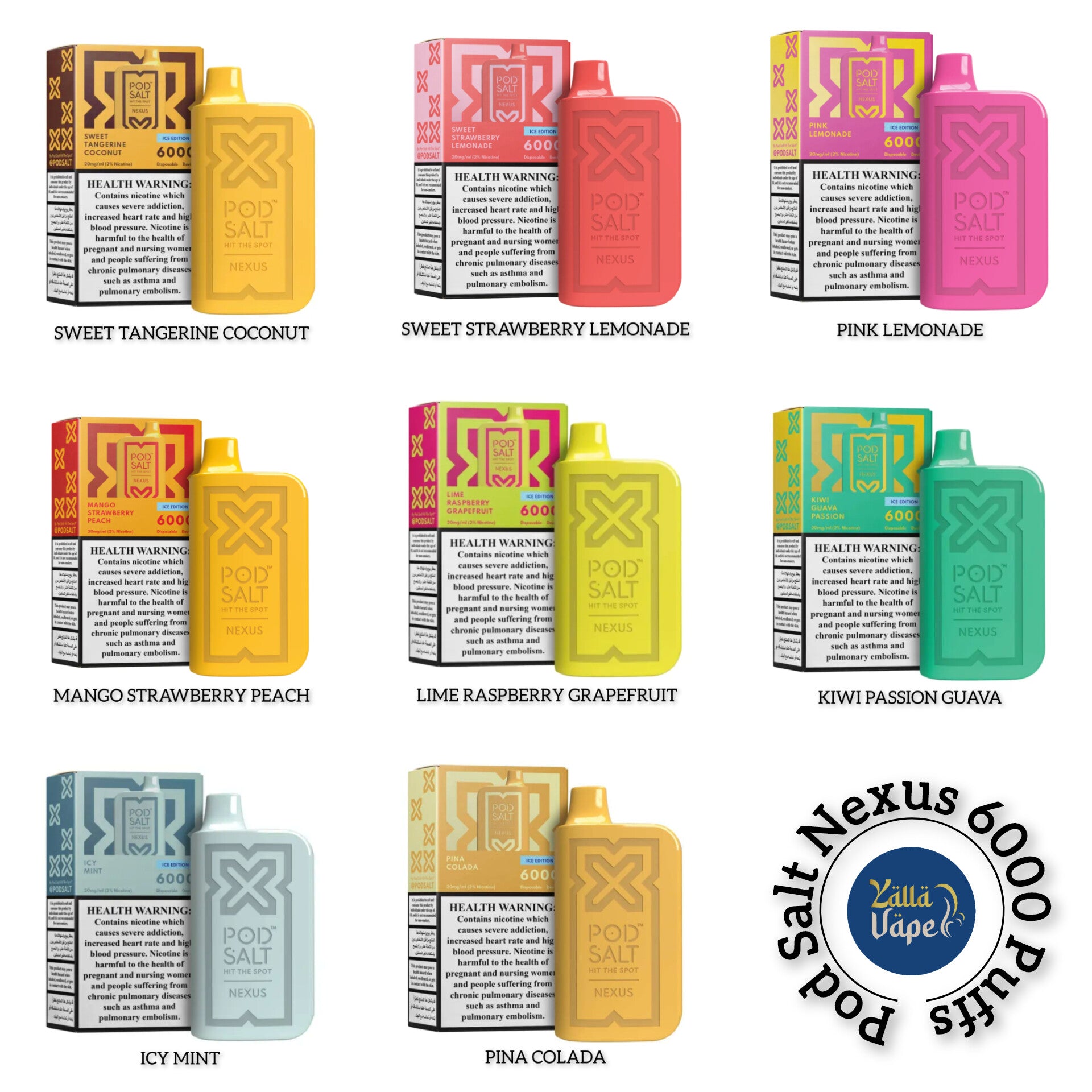 POD SALT NEXUS 6000 Puffs 20mg in Dubai UAE YALLA VAPE POD SALT NEXUS 6000 Puffs 20mg in Dubai UAE YALLA VAPE