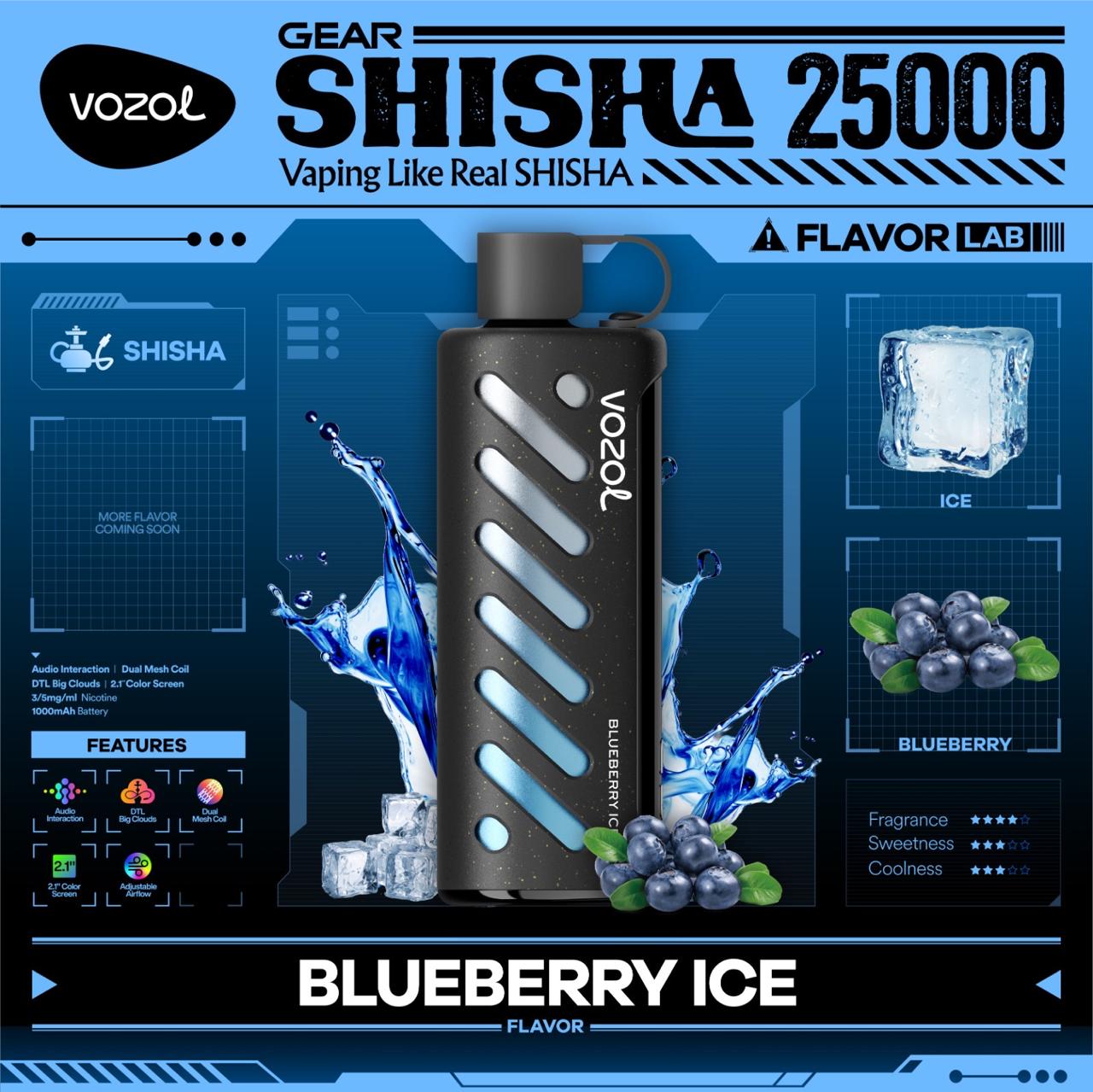 VOZOL Gear Shisha 25000 Puffs Disposable Vape