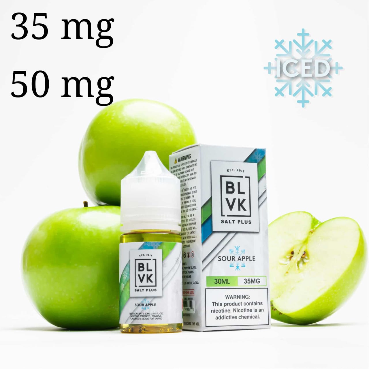 SOUR APPLE ICE By BLVK SALT PLUS 30ml E-liquid In Dubai UAE