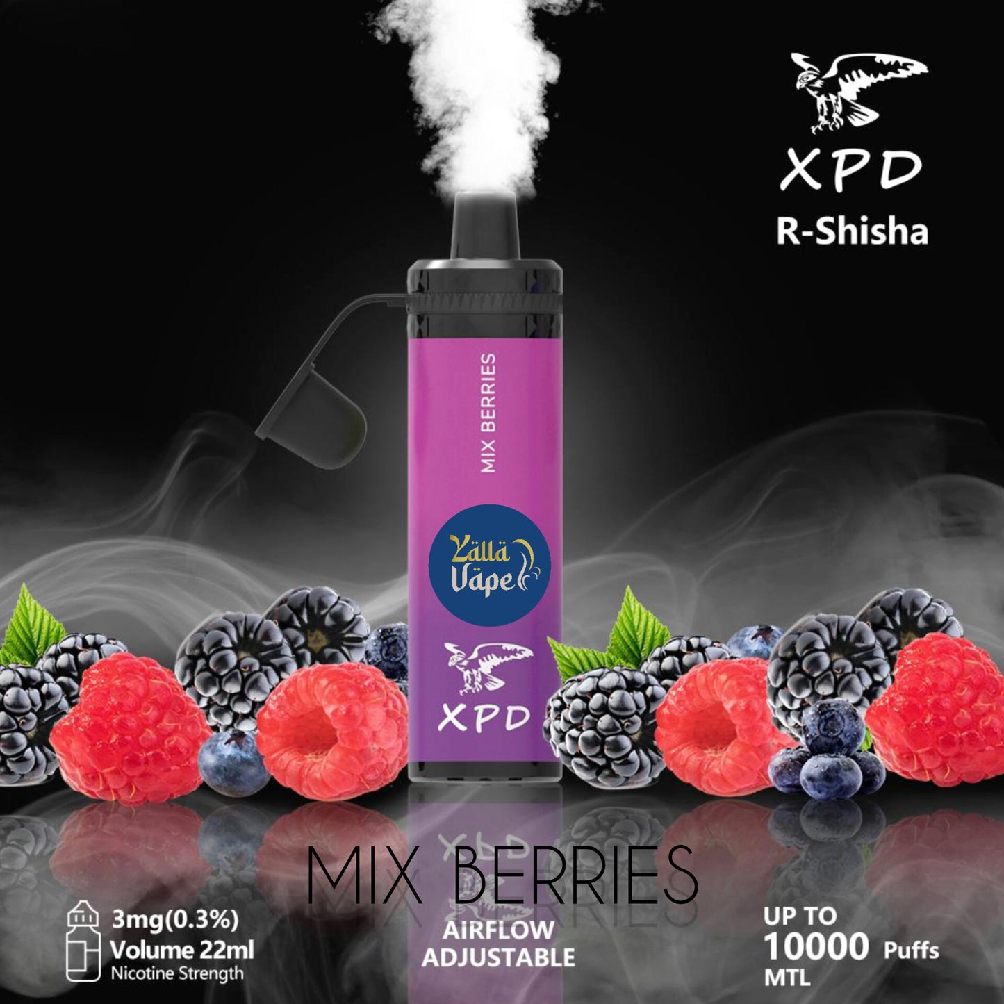 XPD BAR R SHISHA 3mg Nicotine 10000 Puffs