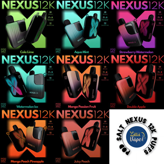 Pod Salt Nexus 12000 Puffs Disposable Vape All Flavors. Pod Salt Nexus 12k Puffs Disposable Vape 20mg Nicotine.