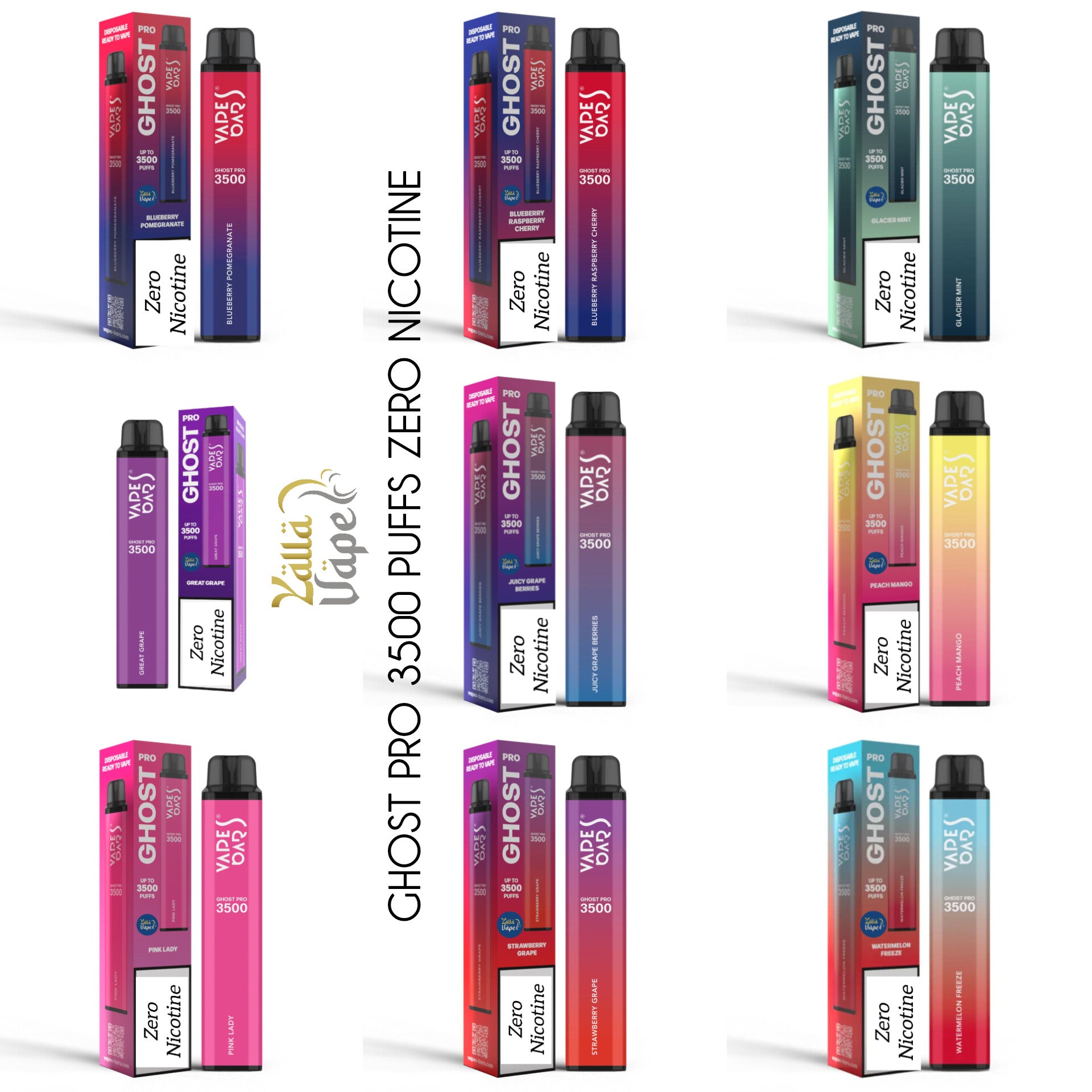 VAPES BARS GHOST PRO 3500 Puffs (ZERO NICOTINE) Disposable Vape YALLA VAPE VAPES BARS GHOST PRO 3500 Puffs (ZERO NICOTINE) Disposable Vape YALLA VAPE