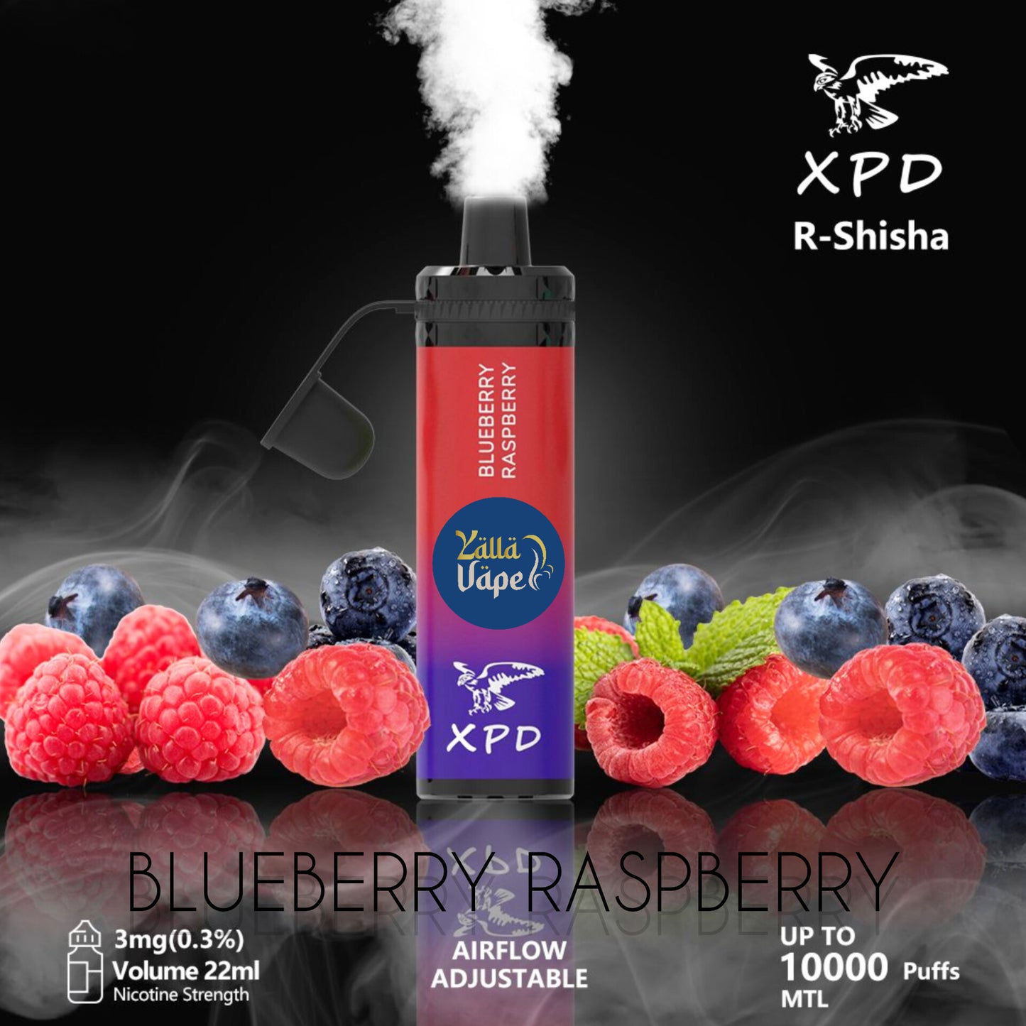 XPD BAR R SHISHA 3mg Nicotine 10000 Puffs