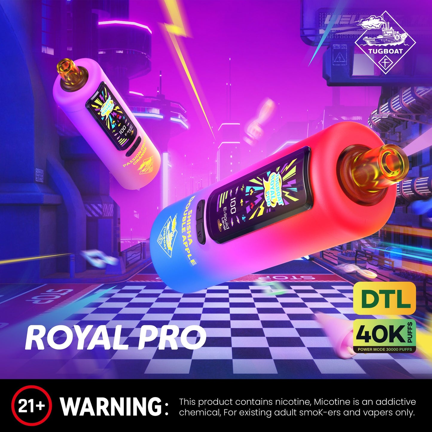 Tugboat Royal Pro Dtl 40000 Puffs Disposable Vape In Dubai UAE