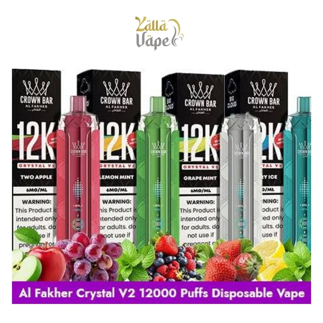 Al Fakher Crown Bar Crystal V2 12000 Puffs