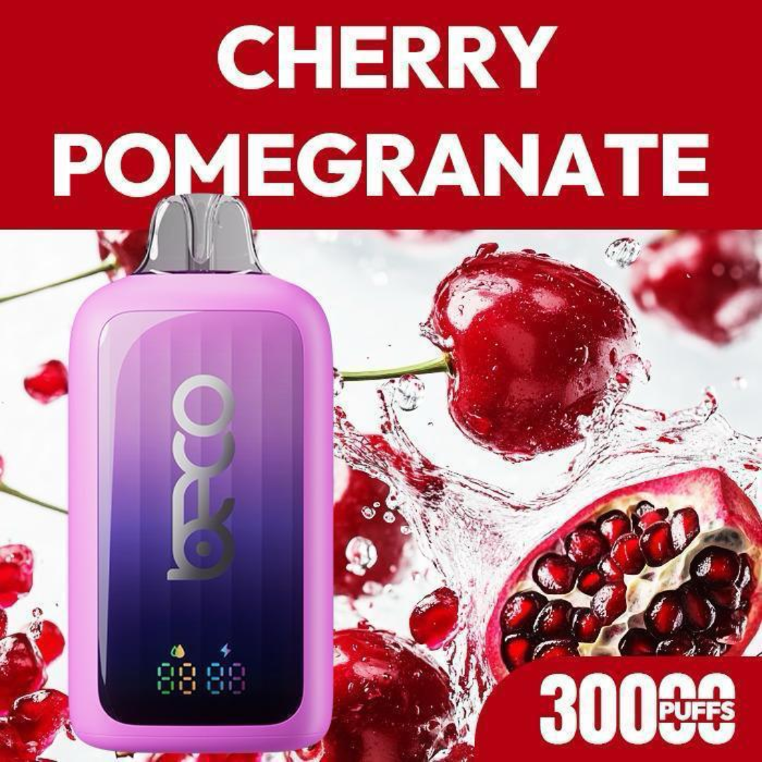 Beco Pop 30K Disposable Vape (20mg) – Cherry Pomegranate flavor.