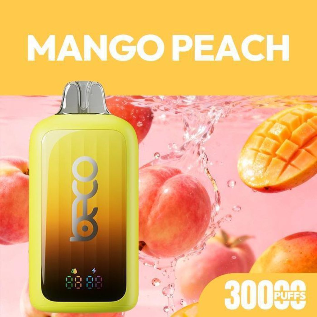 Beco Pop 2% Nicotine Disposable Vape – Mango Peach flavor.
