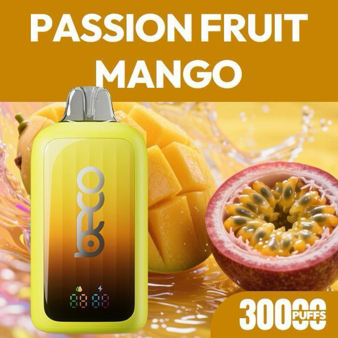 Beco Pop 30000 Puff Vape – Passion Fruit Mango flavor.
